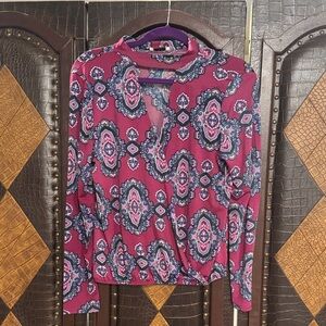 Elegant Women's Blouse in Pink Paisley